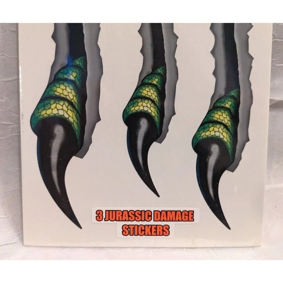 NWT Stickers Claws Jurassic Decal Car Damage Hardley Dangerous Dinosaur Y2K 2001 - Picture 3 of 8
